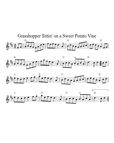 Grasshopper Sittin' on a Sweet Potato Vine (Version 4)