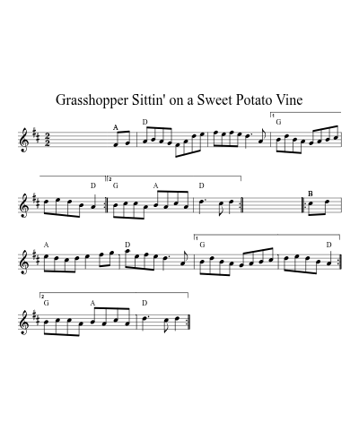 Grasshopper Sittin' on a Sweet Potato Vine (Version 5)