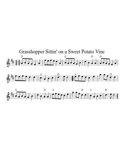 Grasshopper Sittin' on a Sweet Potato Vine (Version 7)