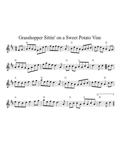 Grasshopper Sittin' on a Sweet Potato Vine (Version 8)