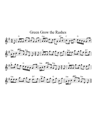 Green Grow the Rashes (Version 2)