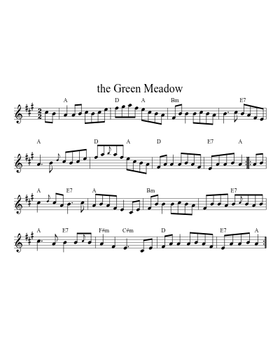 The green meadow (Version 4) sheet music preview