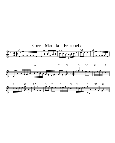 Green Mountain Petronella (Version 6) sheet music preview