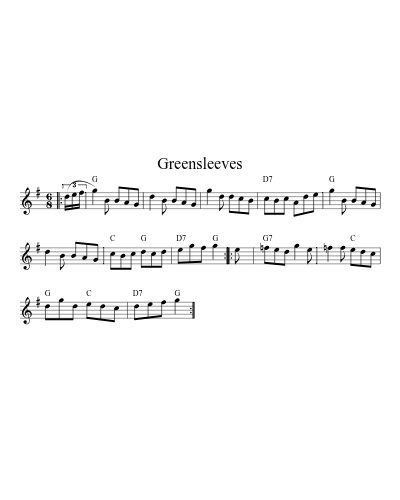 Greensleeves (Version 4) sheet music preview