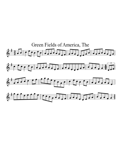 Green Fields of America, The sheet music preview