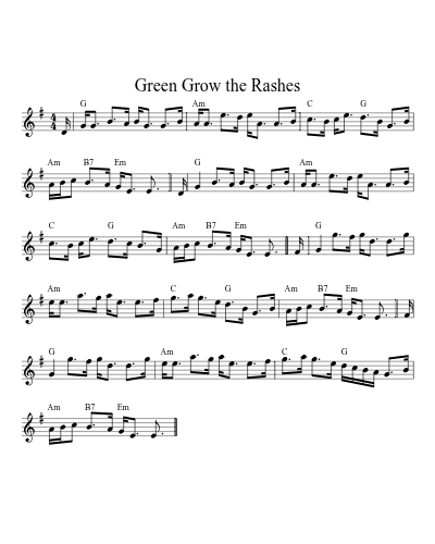 Green Grow the Rashes (Version 6)