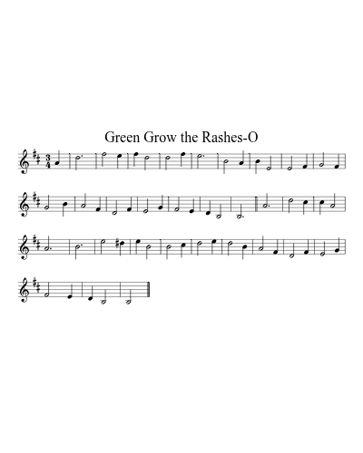 Green Grow the Rashes-O (Version 2) sheet music preview