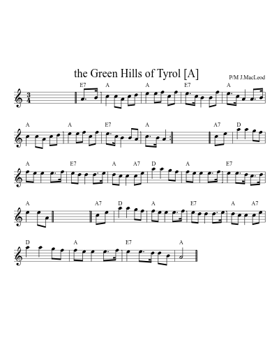 the Green Hills of Tyrol   [A]