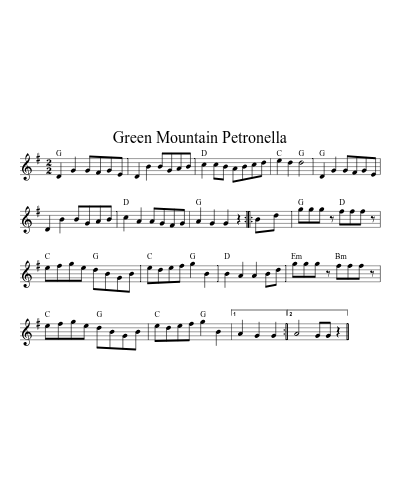 Green Mountain Petronella (Version 9) sheet music preview