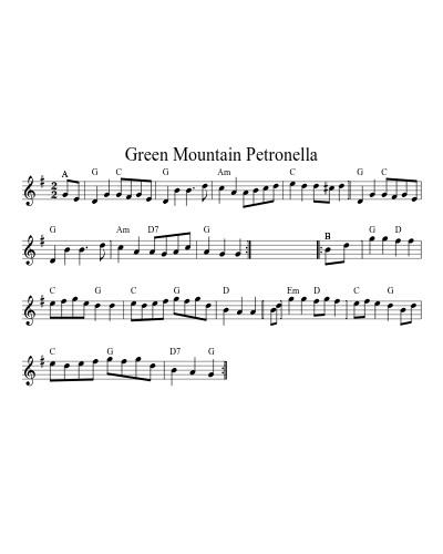 Green Mountain Petronella (Version 12) sheet music preview