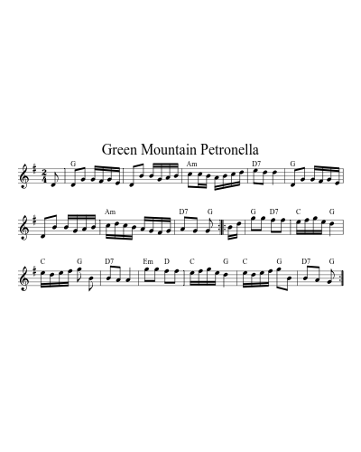 Green Mountain Petronella (Version 17) sheet music preview