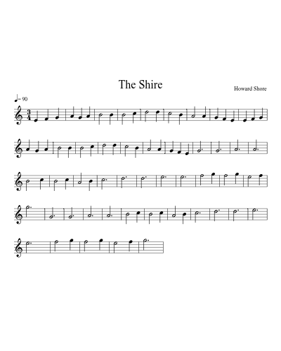 The Shire sheet music preview