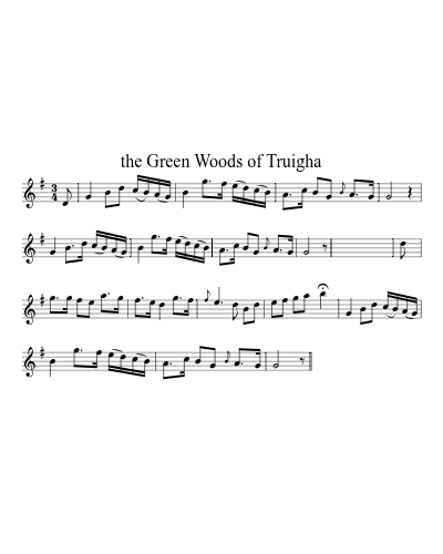 The Green Woods of Truigha (Version 3) sheet music preview