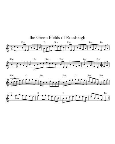 the Green Fields of Rossbeigh sheet music preview