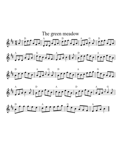 The green meadow (Version 6) sheet music preview