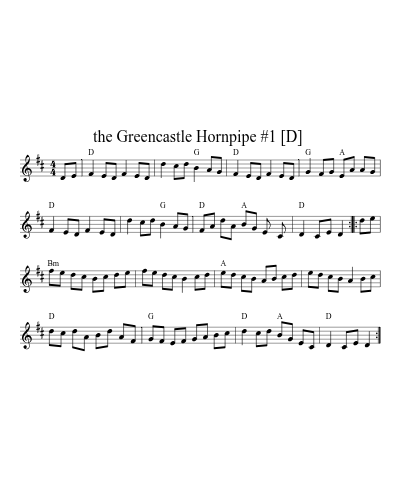 the Greencastle Hornpipe #1  [D] (Version 3)