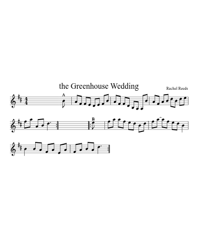 the Greenhouse Wedding sheet music preview