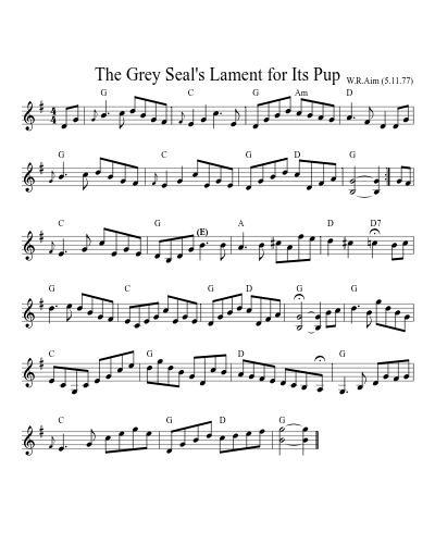 The Grey Seal's Lament for Its Pup (Version 2)