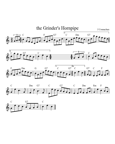 the Grinder's Hornpipe sheet music preview