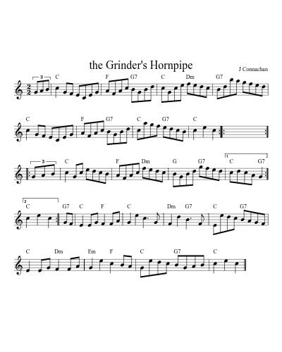 the Grinder's Hornpipe (Version 2) sheet music preview