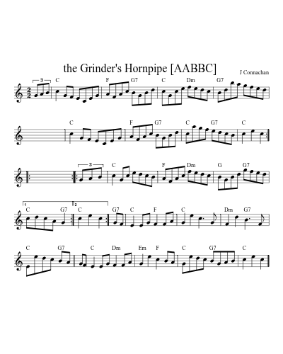 the Grinder's Hornpipe  [AABBC] sheet music preview