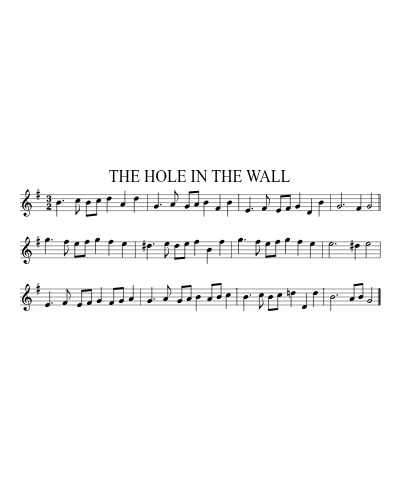 THE HOLE IN THE WALL sheet music preview