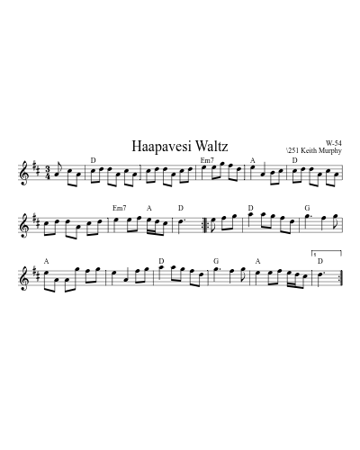 Haapavesi Waltz sheet music preview