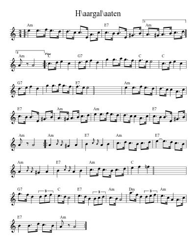 H\aargal\aaten (Version 4) sheet music preview
