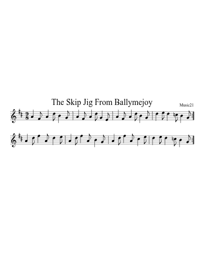 The Skip Jig From Ballymejoy sheet music preview