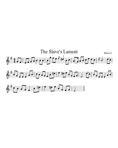 The Slave's Lament sheet music preview