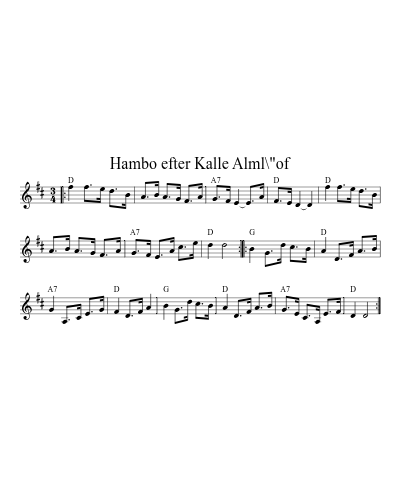 Hambo efter Kalle Alml\"of