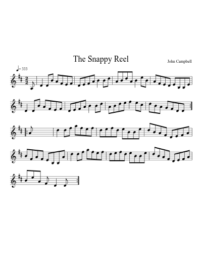 The Snappy Reel sheet music preview