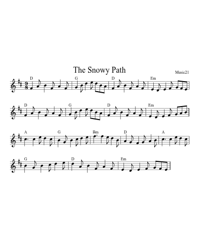 The Snowy Path sheet music preview