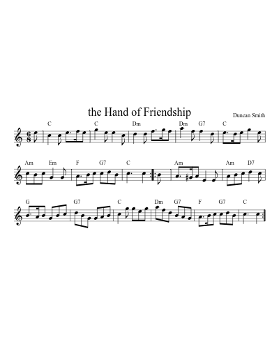 the Hand of Friendship sheet music preview