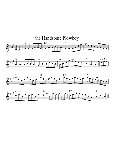 The Handsome Plowboy (Version 4) sheet music preview