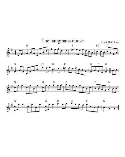 The hangmans noose (Version 2) sheet music preview