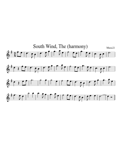South Wind, The (harmony) preview