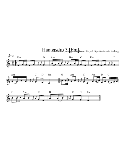 Hanter-dro 3    [Em] sheet music preview