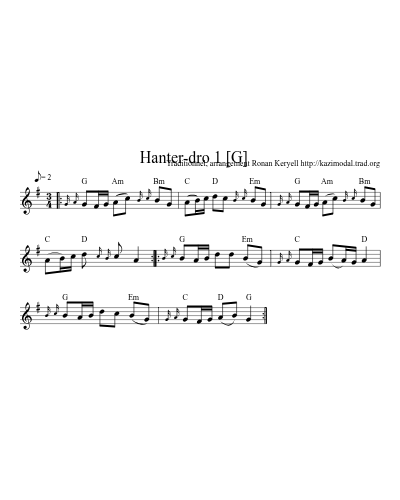 Hanter-dro 1    [G] (Version 4) sheet music preview