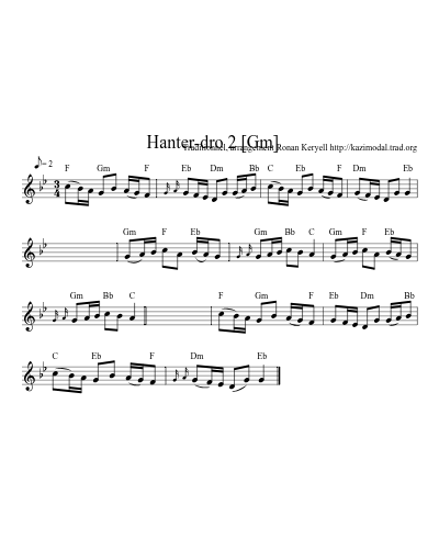 Hanter-dro 2    [Gm] (Version 4) sheet music preview