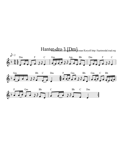 Hanter-dro 3    [Dm] (Version 5) sheet music preview
