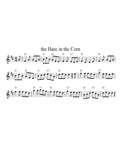 The Hare in the Corn (Version 4) sheet music preview