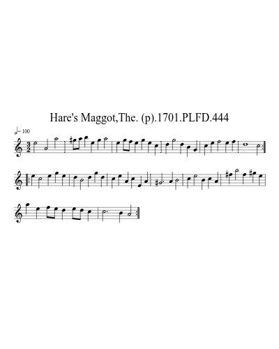 Hare's Maggot,The. (p).1701.PLFD.444