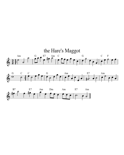 the Hare's Maggot sheet music preview