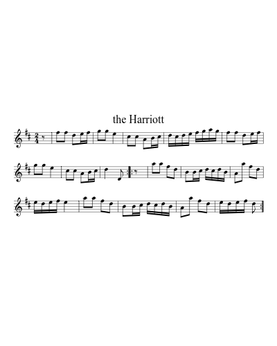 the Harriott sheet music preview