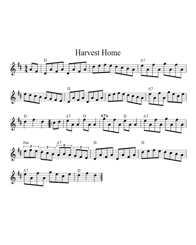 Harvest Home (Version 8) sheet music preview