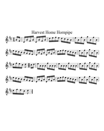 Harvest Home Hornpipe sheet music preview