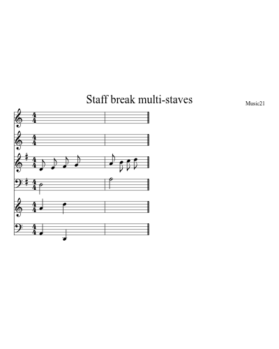 Staff break multi-staves