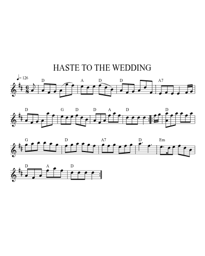 Haste to the Wedding (Version 21) sheet music preview