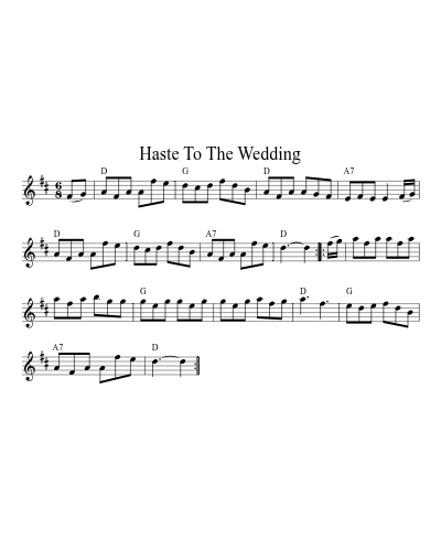 Haste to the Wedding (Version 22) sheet music preview